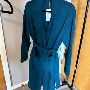 Teal Belted Cardigan (heavy)